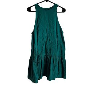 Urban Outfitters Teal Green High Neck Sleevless Mini Dress / Tunic Top SZ LG
